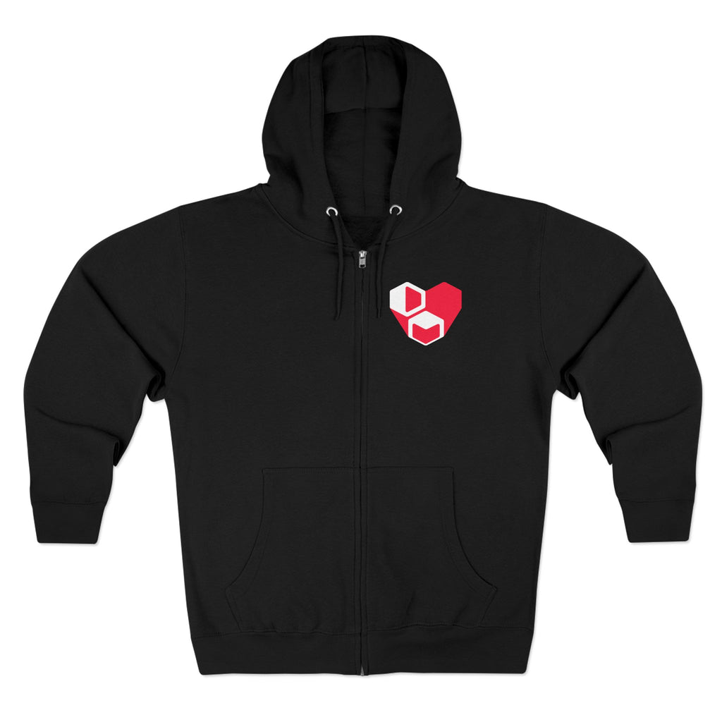 DM Heart Zip Hoodie Black