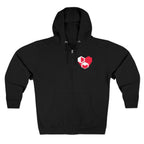 DM Heart Zip Hoodie Black