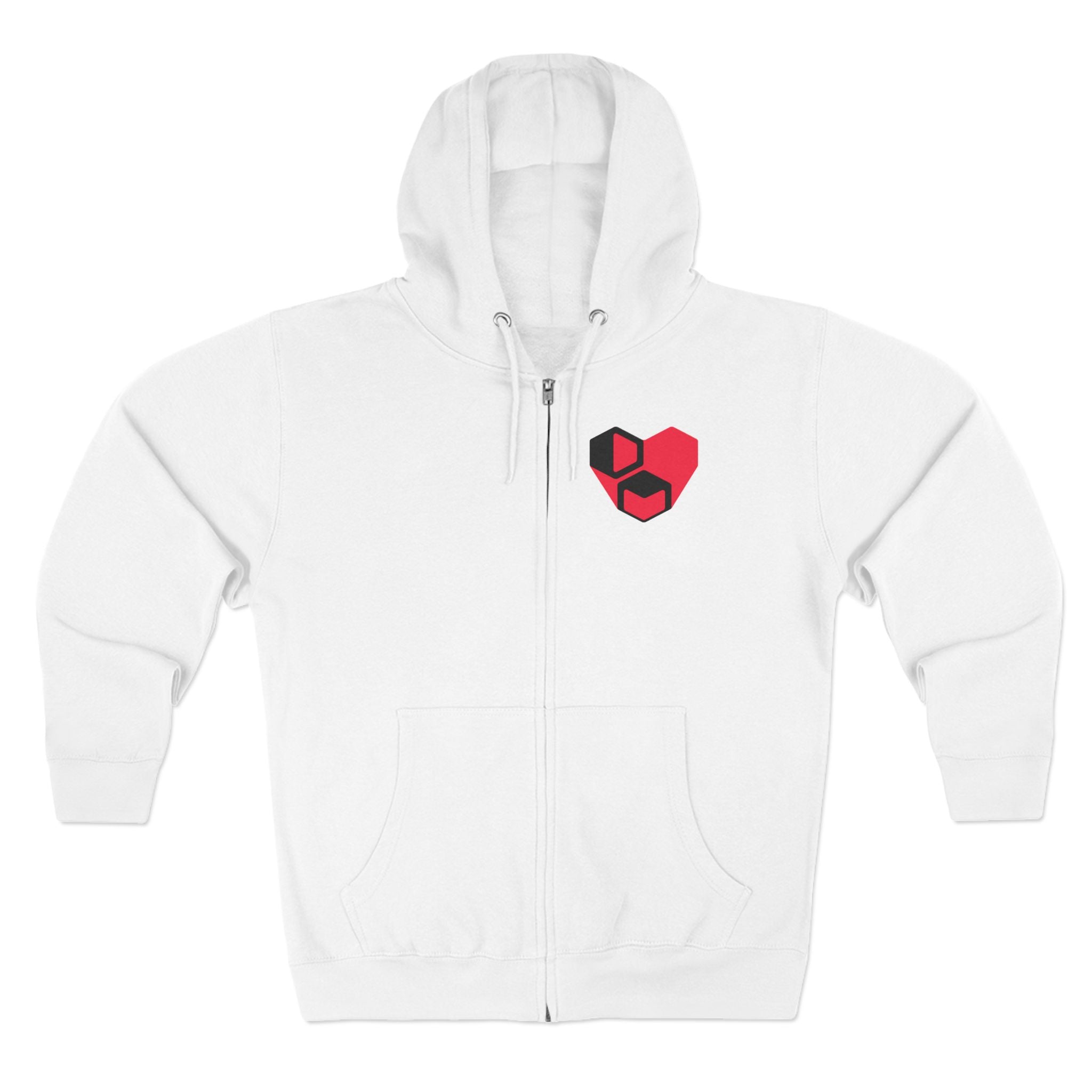 DM Heart Zip Hoodie White
